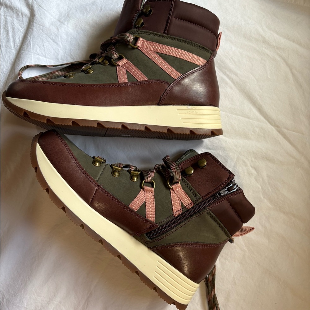 Alex Marie Olive and Pink Ankle Boots